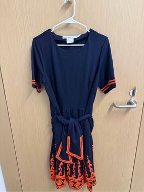Gretchen Scott Navy “Charmer Dress” with Orange Detail